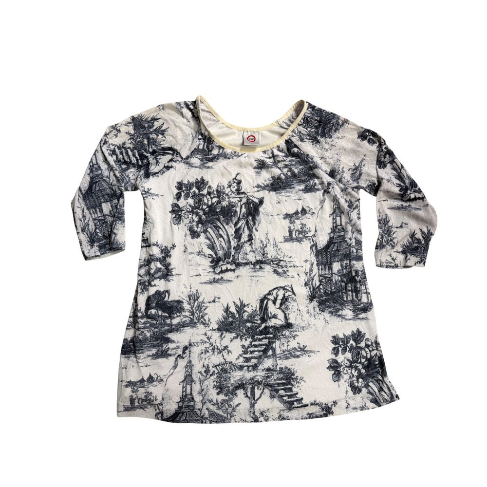 Vintage Y2K City JW Chinoiserie Toile Mesh Top Size Medium